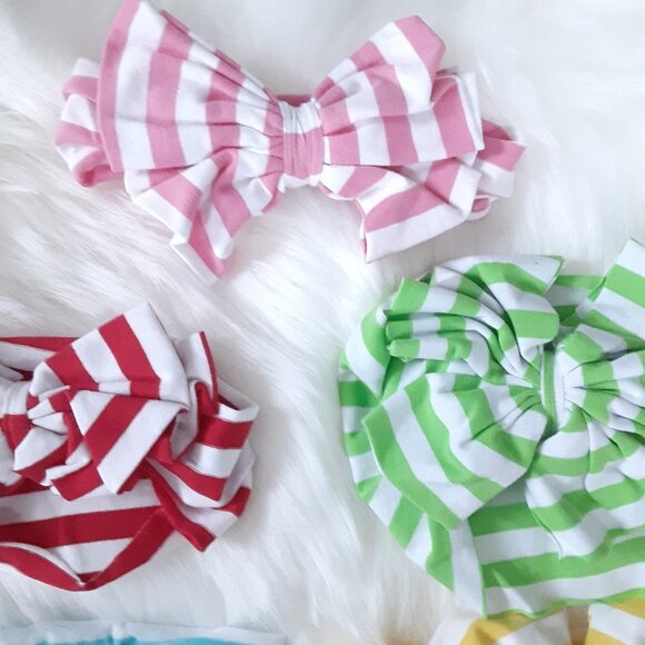Baby Girls Summer Striped Headbands Brand New Toddler Girls 5 Pack - Picture 5 of 5